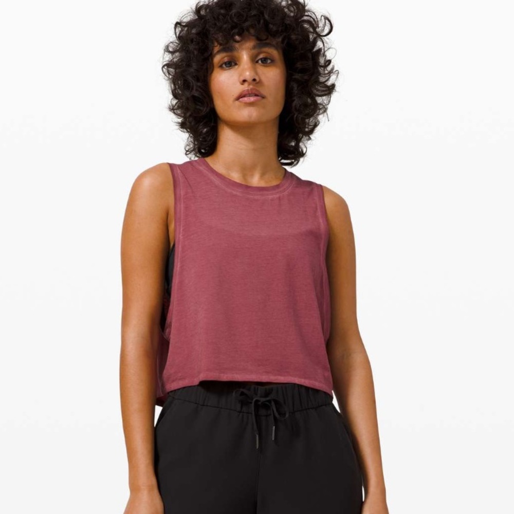 lululemon athletica cut back crop tank *wash - 8